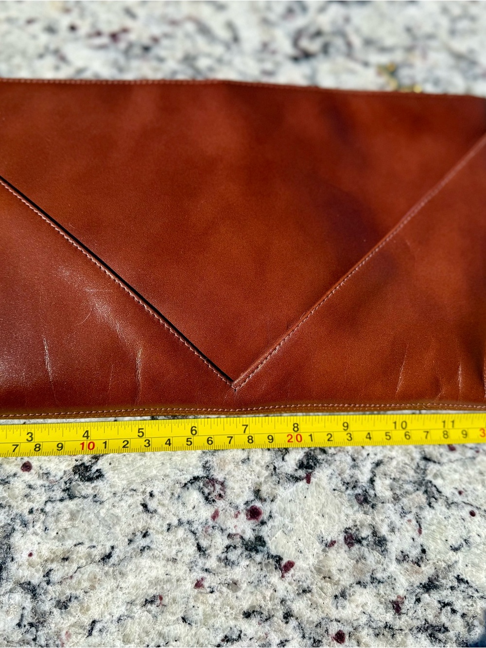Brown Leather Envelope Clutch - Picture 6 of 8